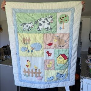 Vintage Farm Animal Baby Quilt